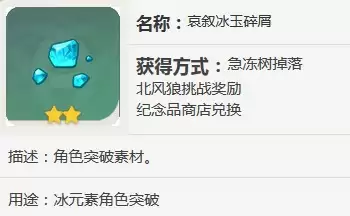 原神哀叙冰玉碎屑有什么用