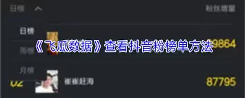 飞瓜数据达人排行界面