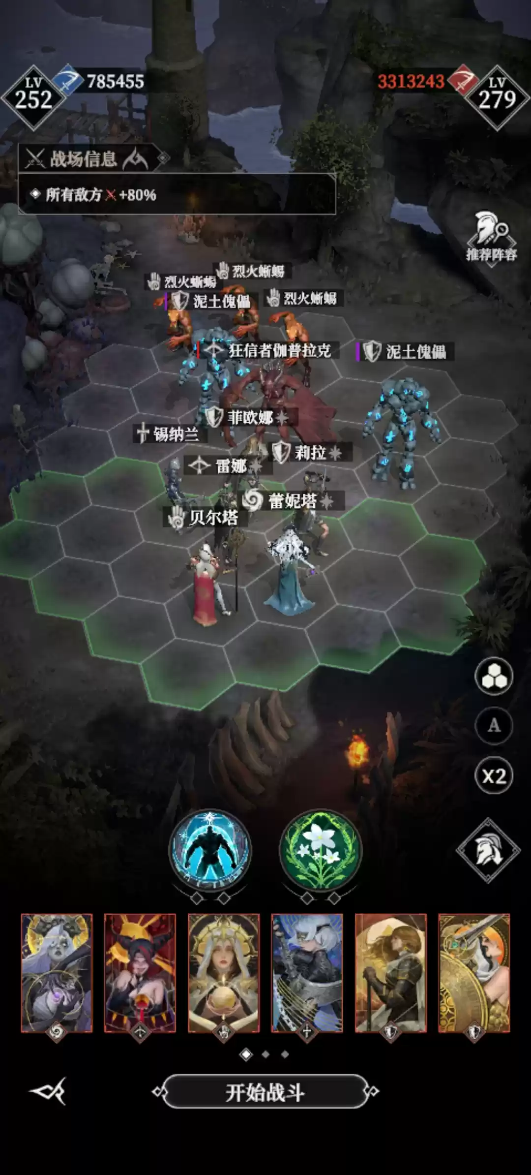 阵容站位示意图