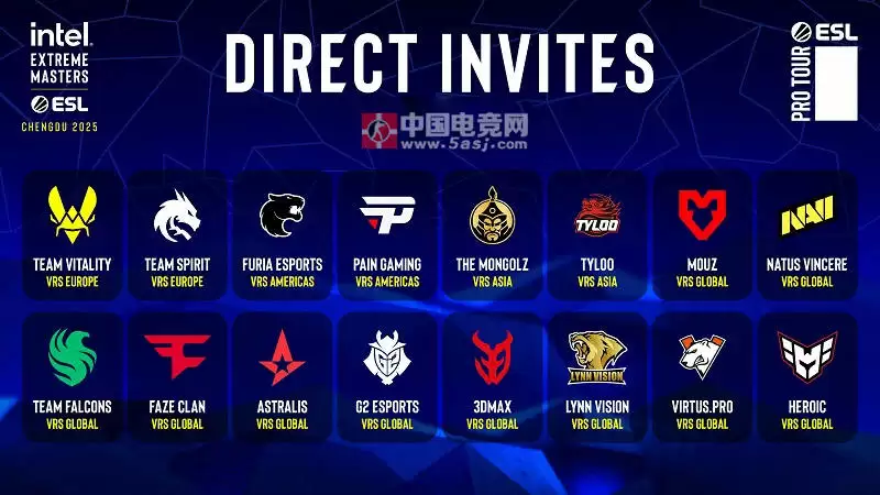 ESL官方公布IEM成都站2025直邀阵容名单