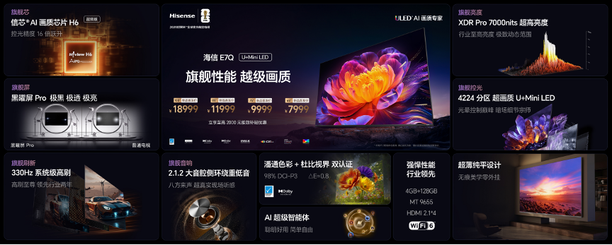 海信RGB-Mini LED双旗舰电视发布，首发售价15999元起