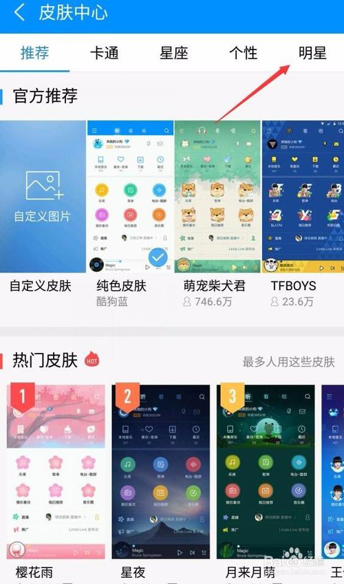 选择明星皮肤