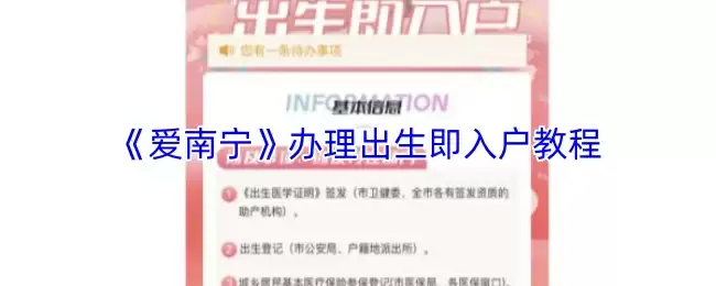 《爱南宁》办理出生即入户教程
