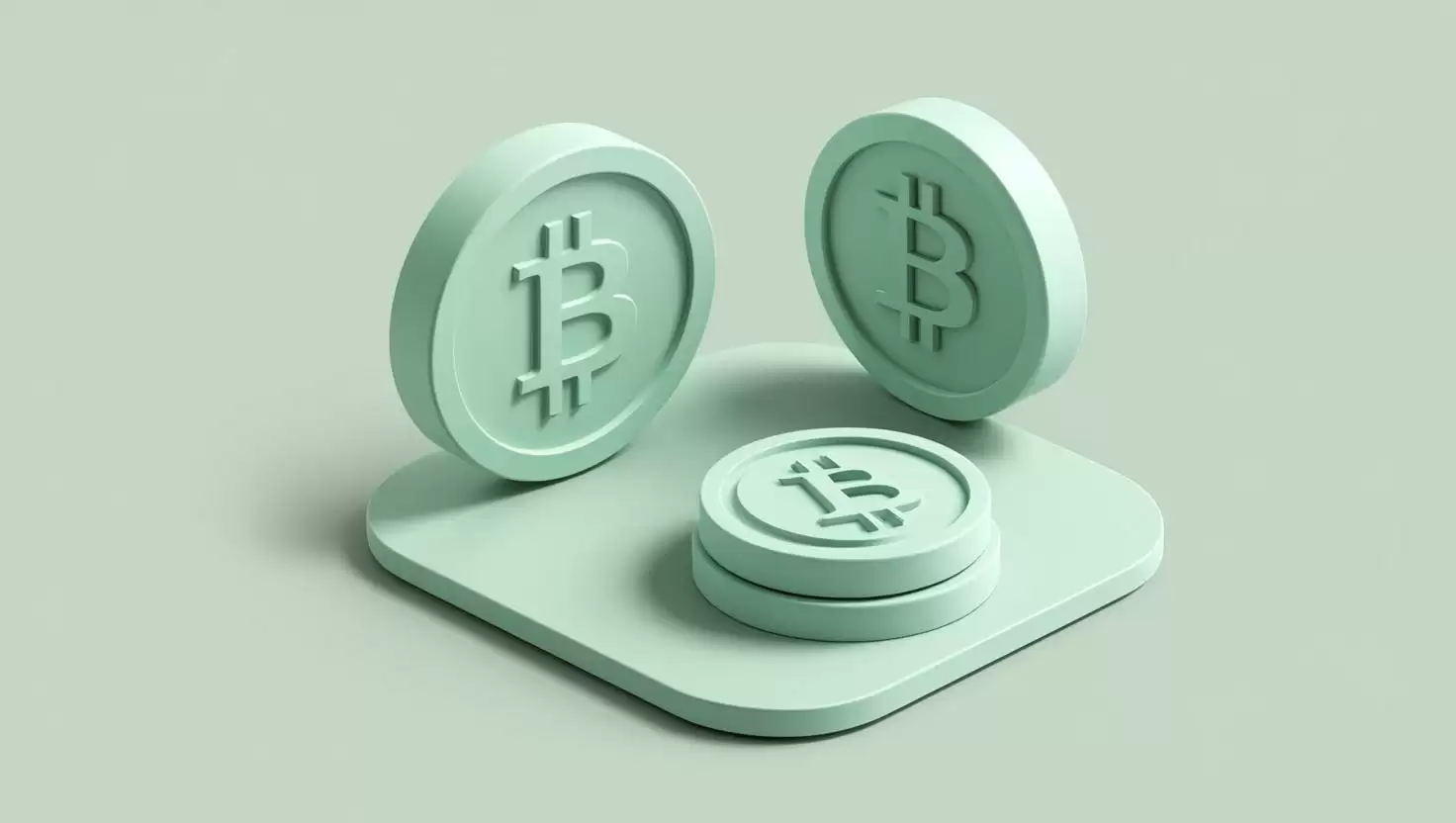 3D blockchain，bitcoin ， value icons in a light green  style, no more element, no word (2).webp