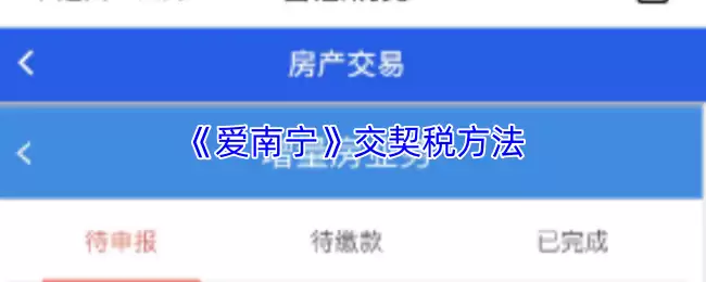 《爱南宁》交契税方法