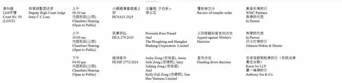 香港法院审理现场