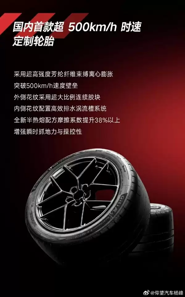 地表最快汽车！仰望U9X轮胎揭秘：国内首款超500km/h定制轮胎