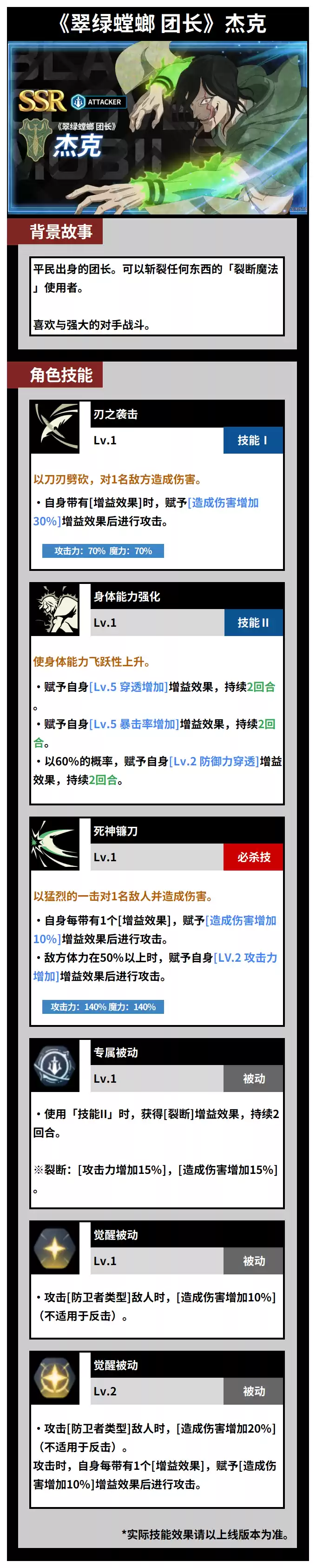 杰克战斗技能展示