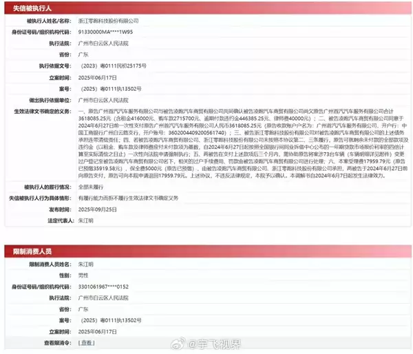 董事长朱江明被限高