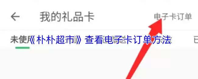 《朴朴超市》查看电子卡订单方法