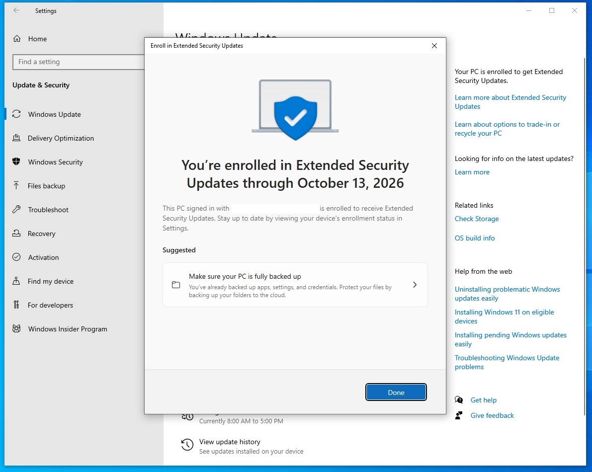Win10免费安全更新细则：60天有效期，需微软账号登录