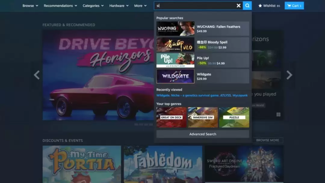 改进后的搜索功能