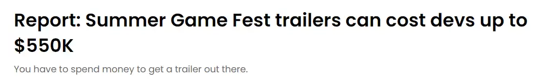 夏日游戏节播片最高收费55万美元