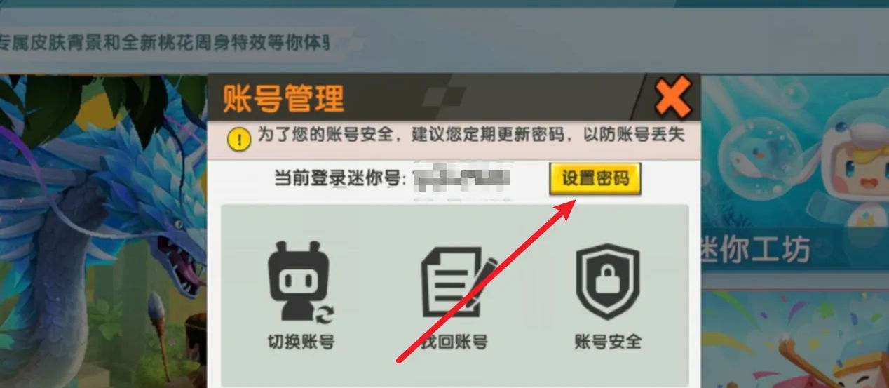 设置密码选项