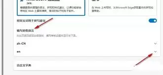 Edge语言设置界面