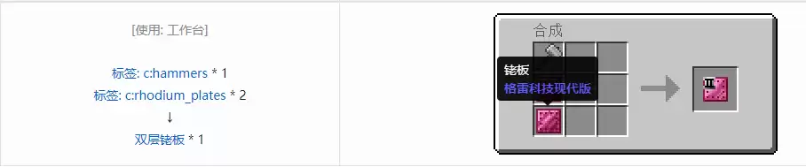 我的世界格雷科技现代版双层板合成表大全