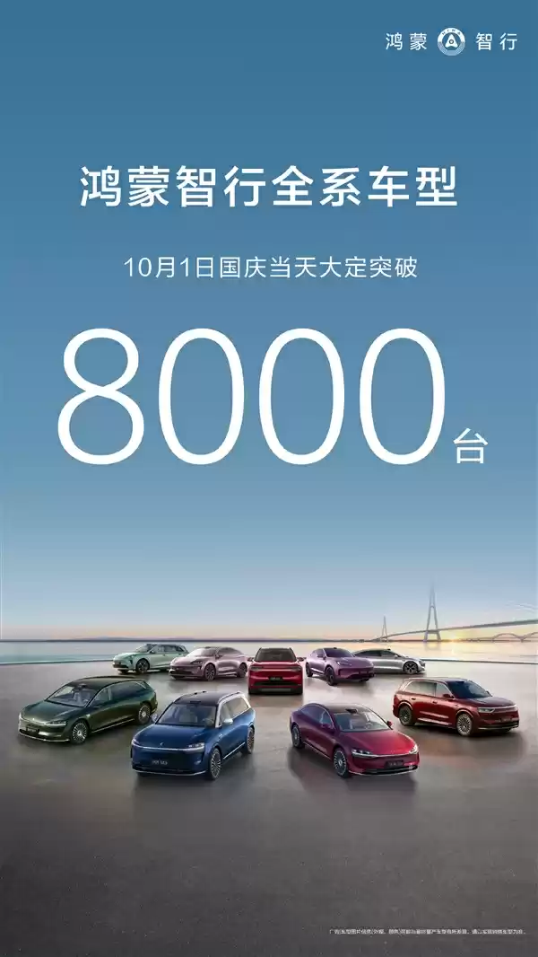 华为假期杀疯了！鸿蒙智行10月1日大定破8000台