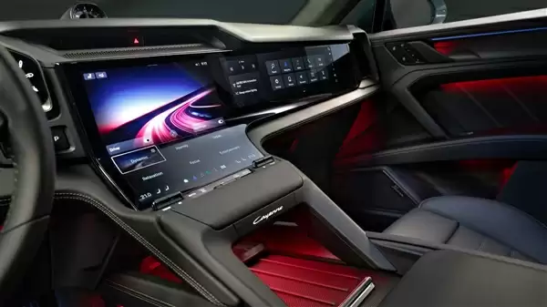 保时捷纯电卡宴官图发布:首次用上12.25英寸弧形曲面中控屏