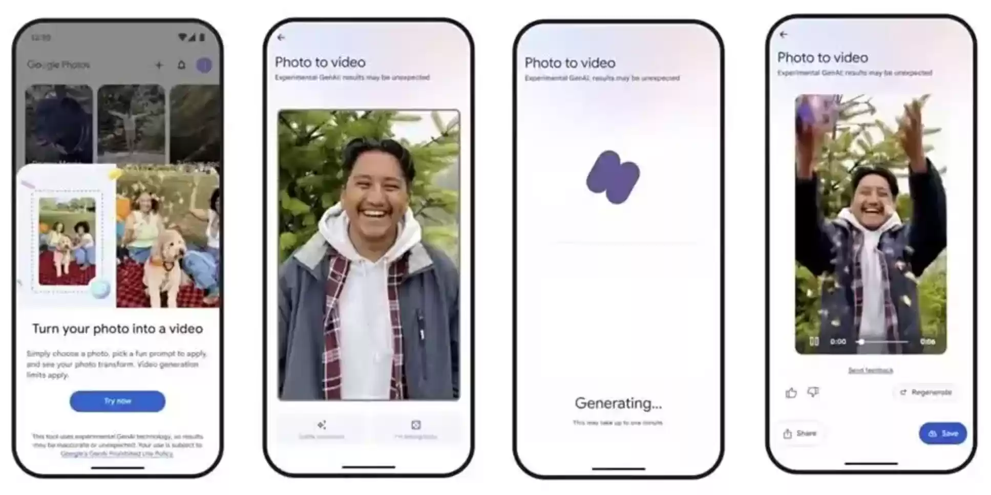 谷歌相册AI视频功能界面