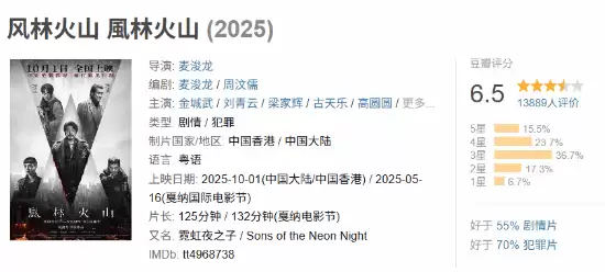 风林火山豆瓣开分6.5：视觉惊艳遭评形式大于内容