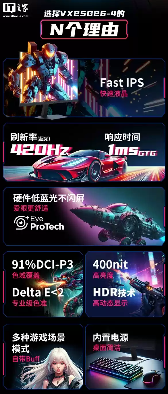 预售到手价 1499 元：优派推出 VX25G26-4 显示器，1080P 超频 420Hz 高刷、支持 HDR 400