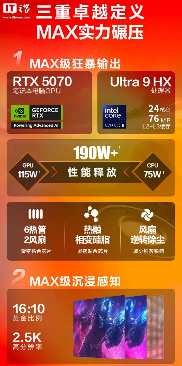 11999 元:惠普暗影精灵 MAX 游戏本新增 RTX 5070 配置,配酷睿 U9-275HX CPU、32G 内存