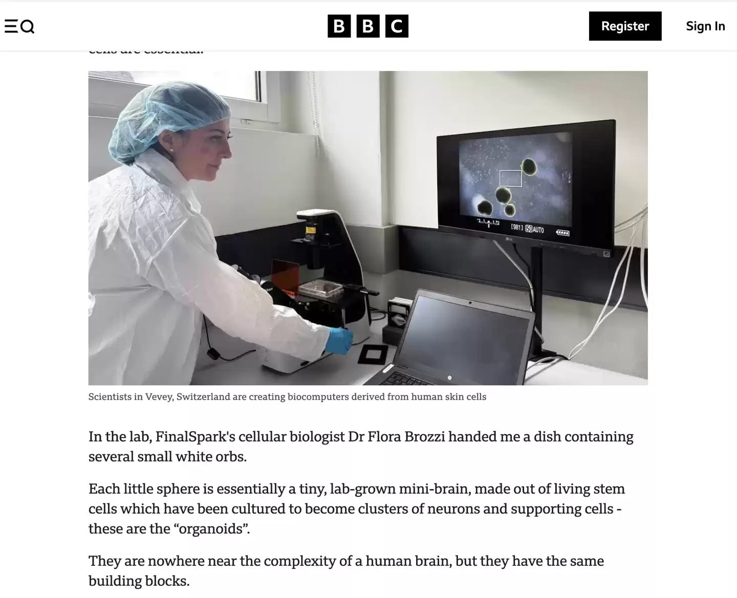 瑞士科学家培育“迷你人脑”,旨在为电脑提供动力