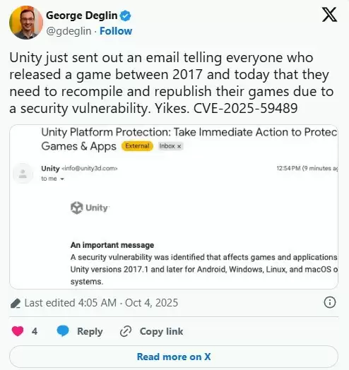 游戏引擎曝高危漏洞