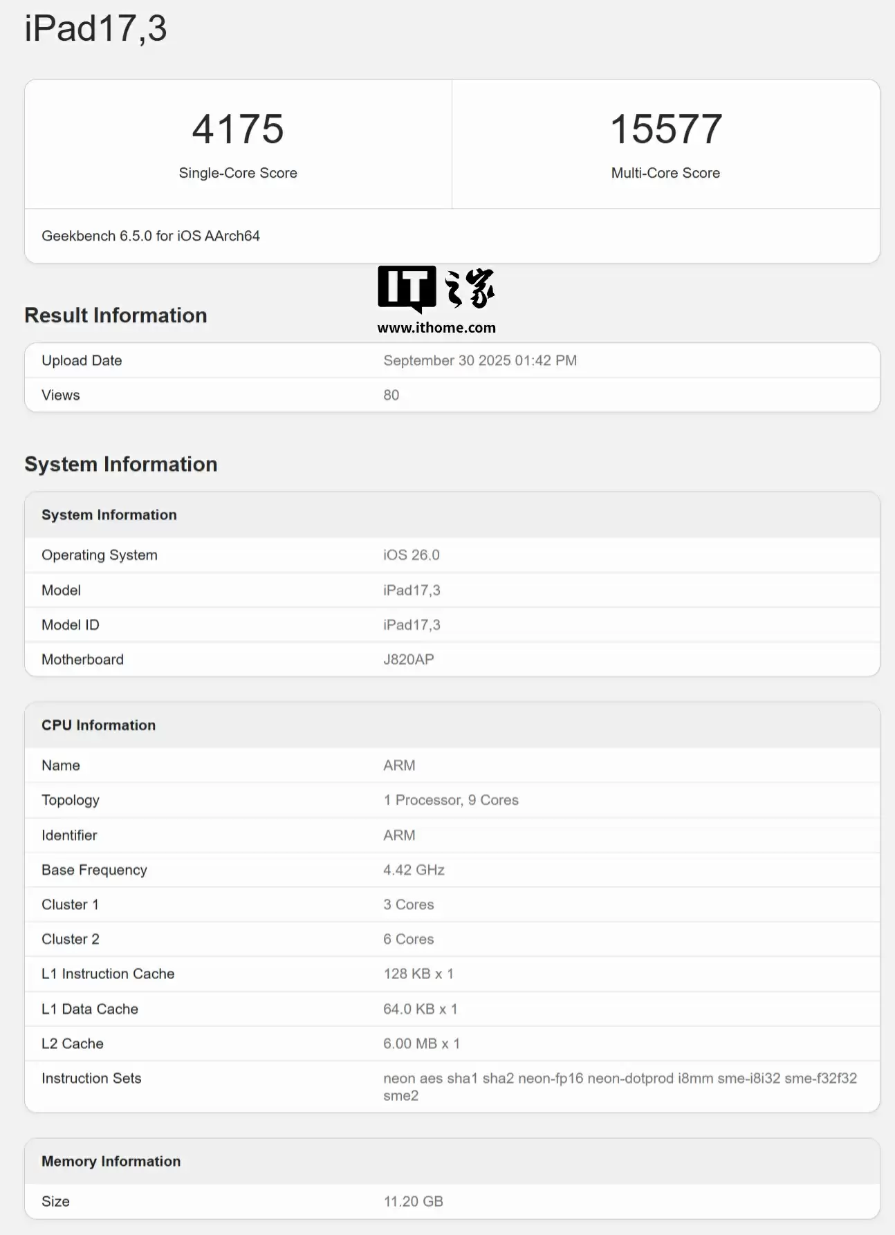苹果 M5 iPad Pro 跑分曝光:单核较 M4 款提高 12%、多核提高 15%