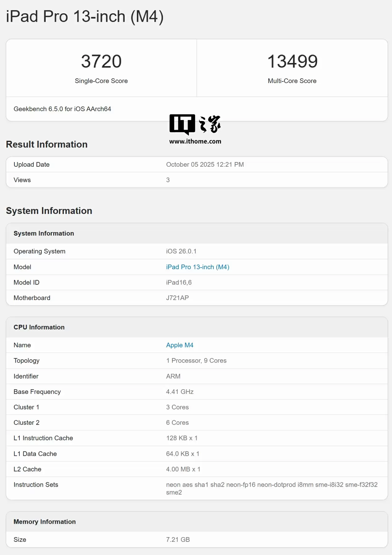 苹果 M5 iPad Pro 跑分曝光:单核较 M4 款提高 12%、多核提高 15%