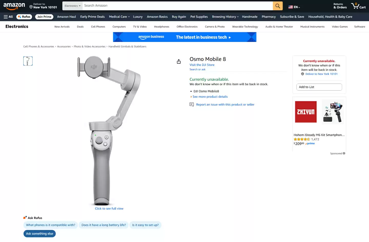 大疆跟拍手机稳定器