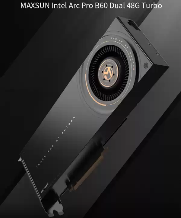 铭瑄首秀水冷版Intel锐炫Pro Dual B60专业显卡：双GPU 48GB显存 居然单插槽