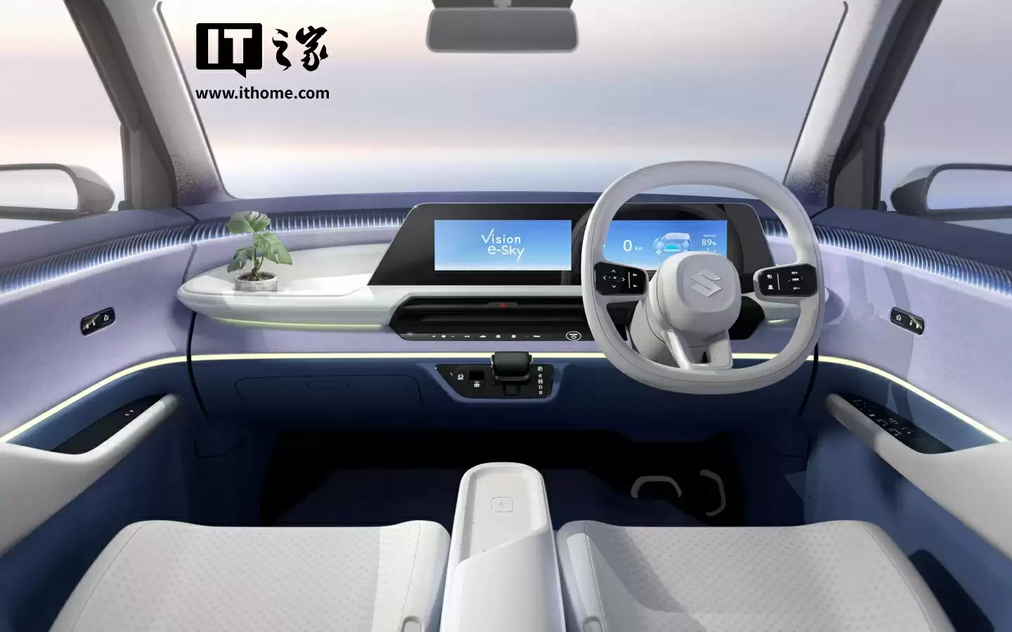 铃木 Vision e-Sky 五门纯电概念 K-Car 小车亮相:双联屏座舱、续航超 270 公里