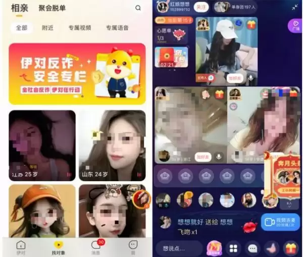 伊对视频聚会界面