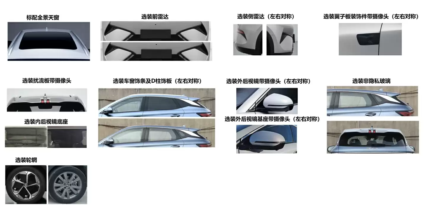 全新比亚迪元 Plus 纯电汽车完成申报：升级后驱、峰值功率 230kW，可选带摄像头扰流板