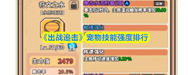 出战追击宠物技能界面