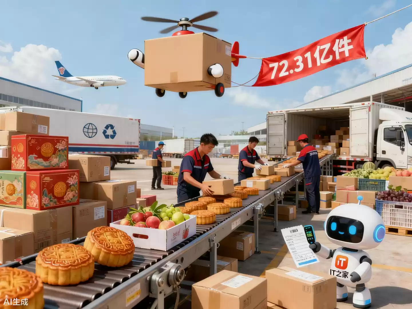 国庆中秋双节快递包裹处理量超72亿件