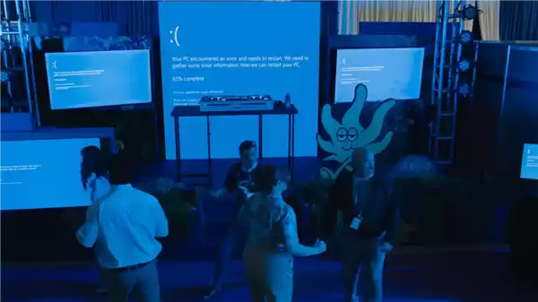 苹果蓝屏死机广告海报