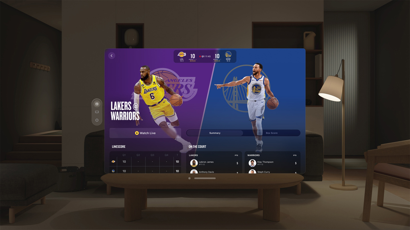 苹果Vision Pro带来湖人队NBA沉浸观赛新体验