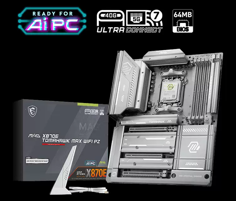 微星推出 MAG X870E TOMAHAWK MAX WIFI PZ 背插主板，可超外频