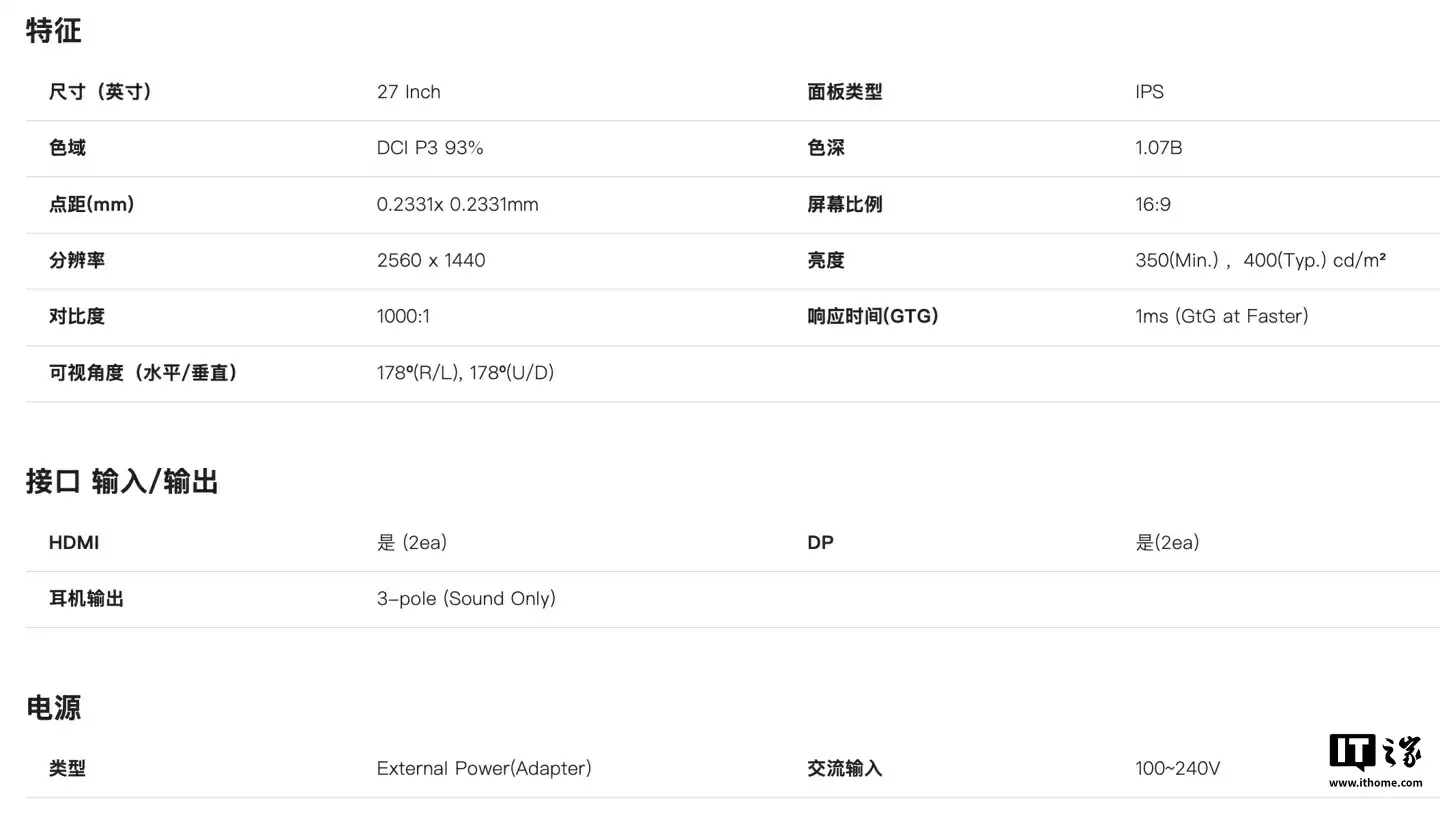 LG“27G64NA”27 英寸显示器国行首销:2K 300Hz,1299 元