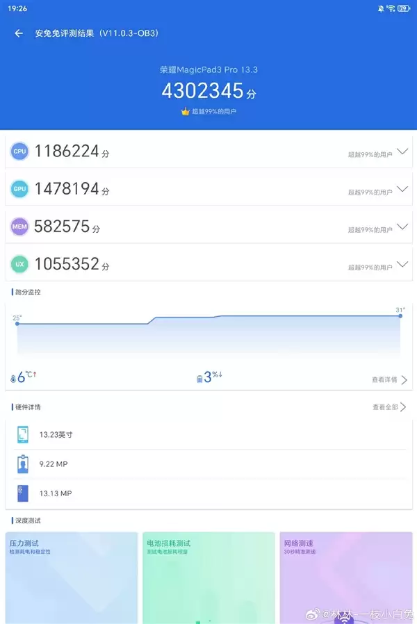 骁龙8E5全设备最强跑分出炉:荣耀MagicPad3