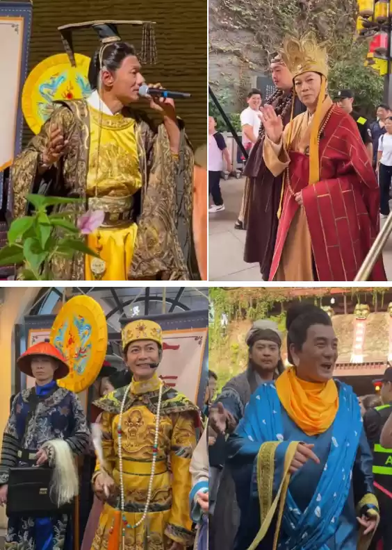 罗家英等港星国庆在景区“打工”