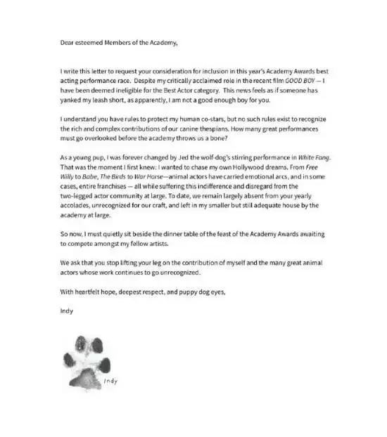 狗狗主演请愿奥斯卡设动物表演奖