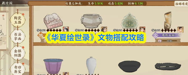 华夏绘世录文物玩法：最佳搭配方案指南