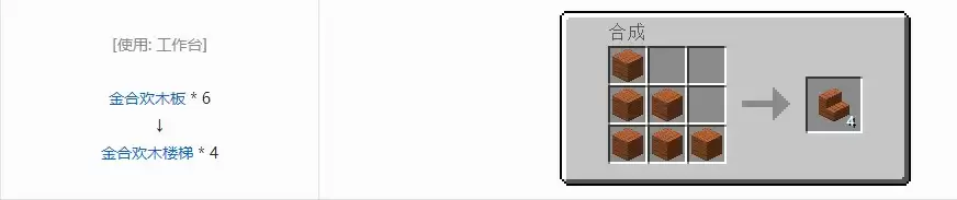 桦木楼梯合成表