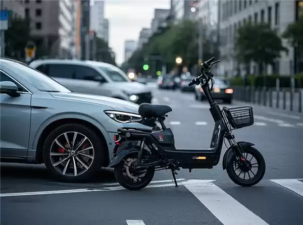 男子骑电动自行车闯红灯撞汽车 被判全责后拒赔!法院判了