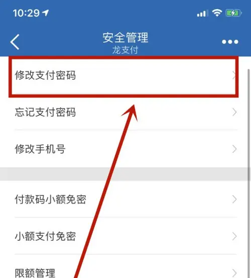 密码修改选项