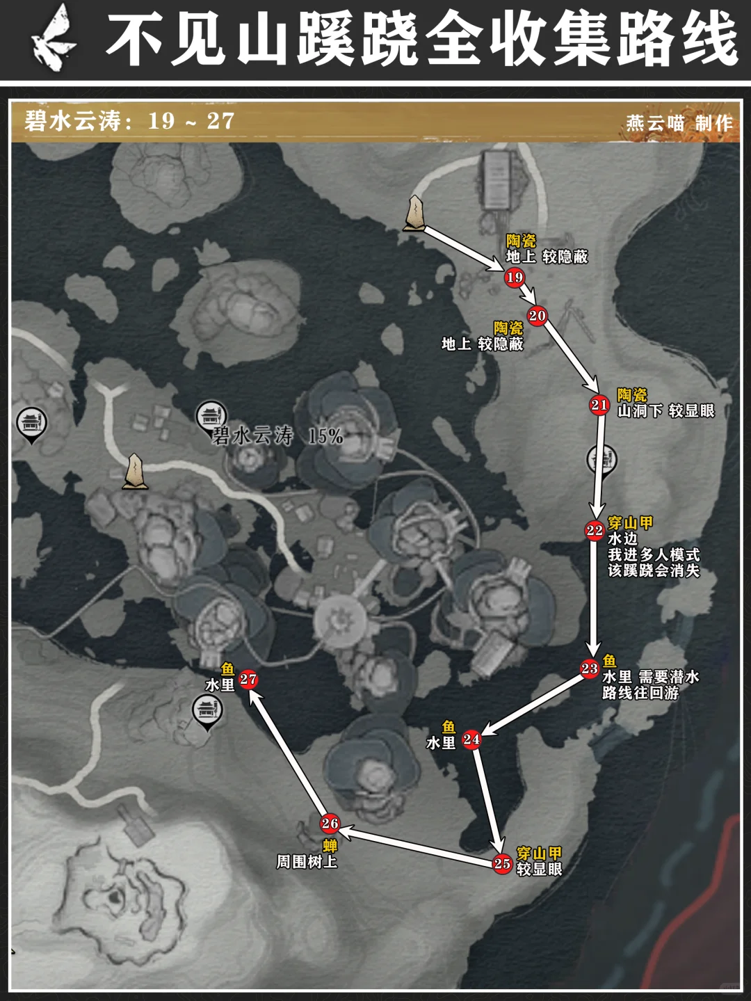 碧水云涛蹊跷收集路线图3