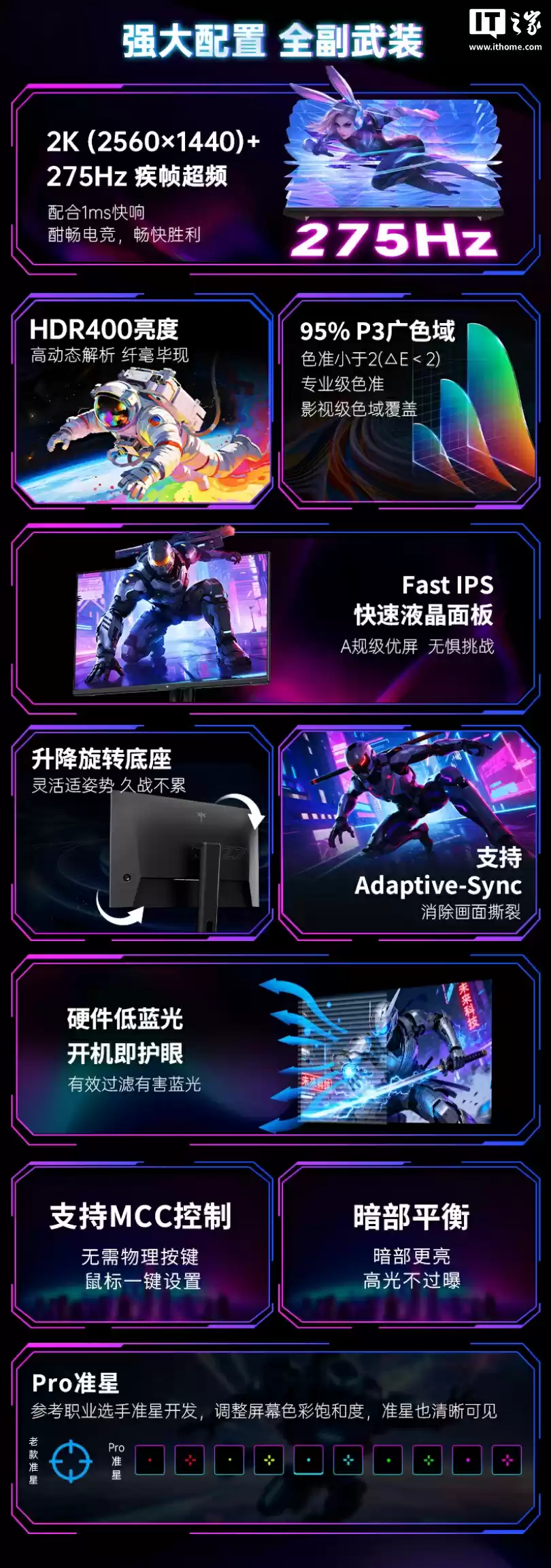 KTC“H27E7S”27 英寸显示器预售:2K 275Hz 超频,849 元